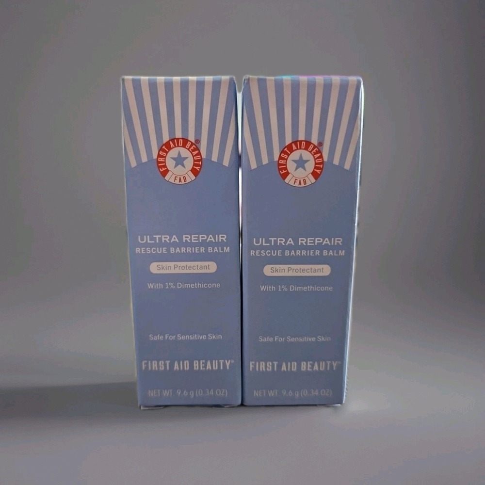 2 First Aid Beauty ULTRA REPAIR Rescue Barrier Balm with 1% Dimethicone, 0.34 oz